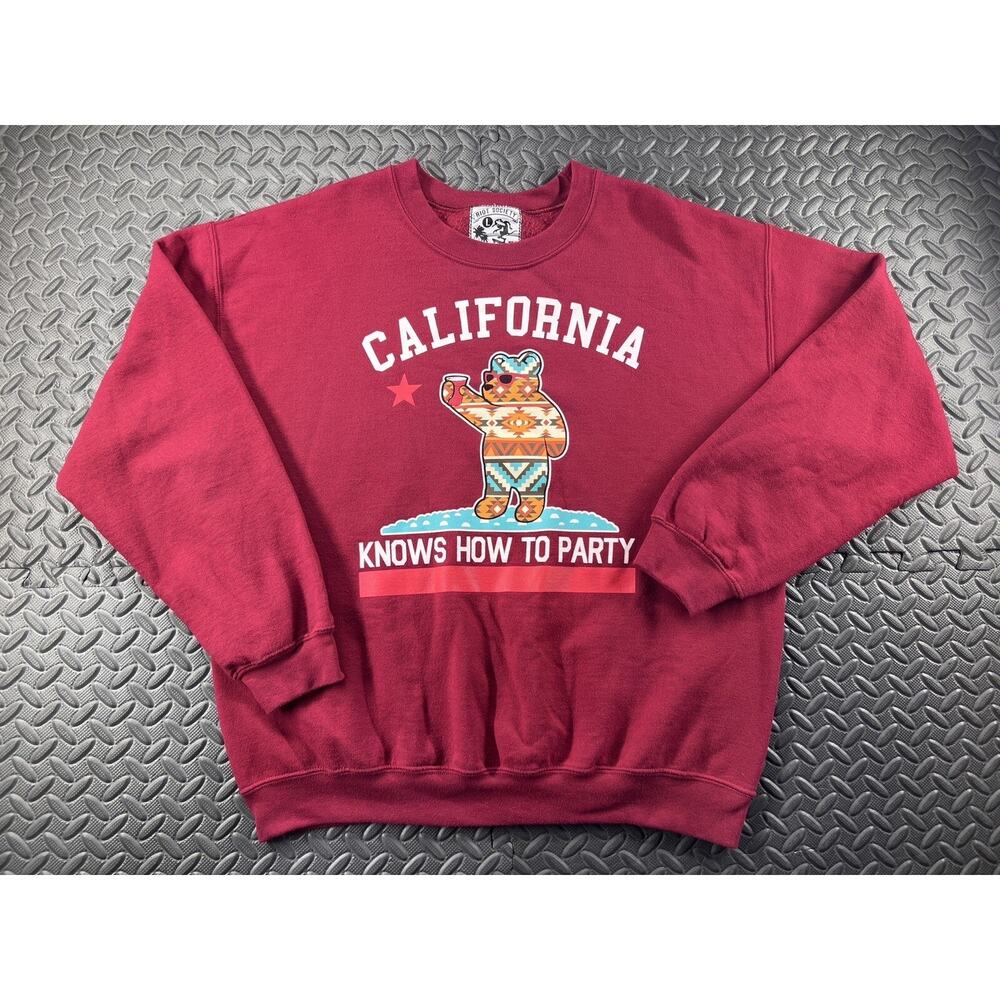 Riot Society Sweater Adult Large Red Long Sleeve Crewneck Sweatshirt Casual Mens